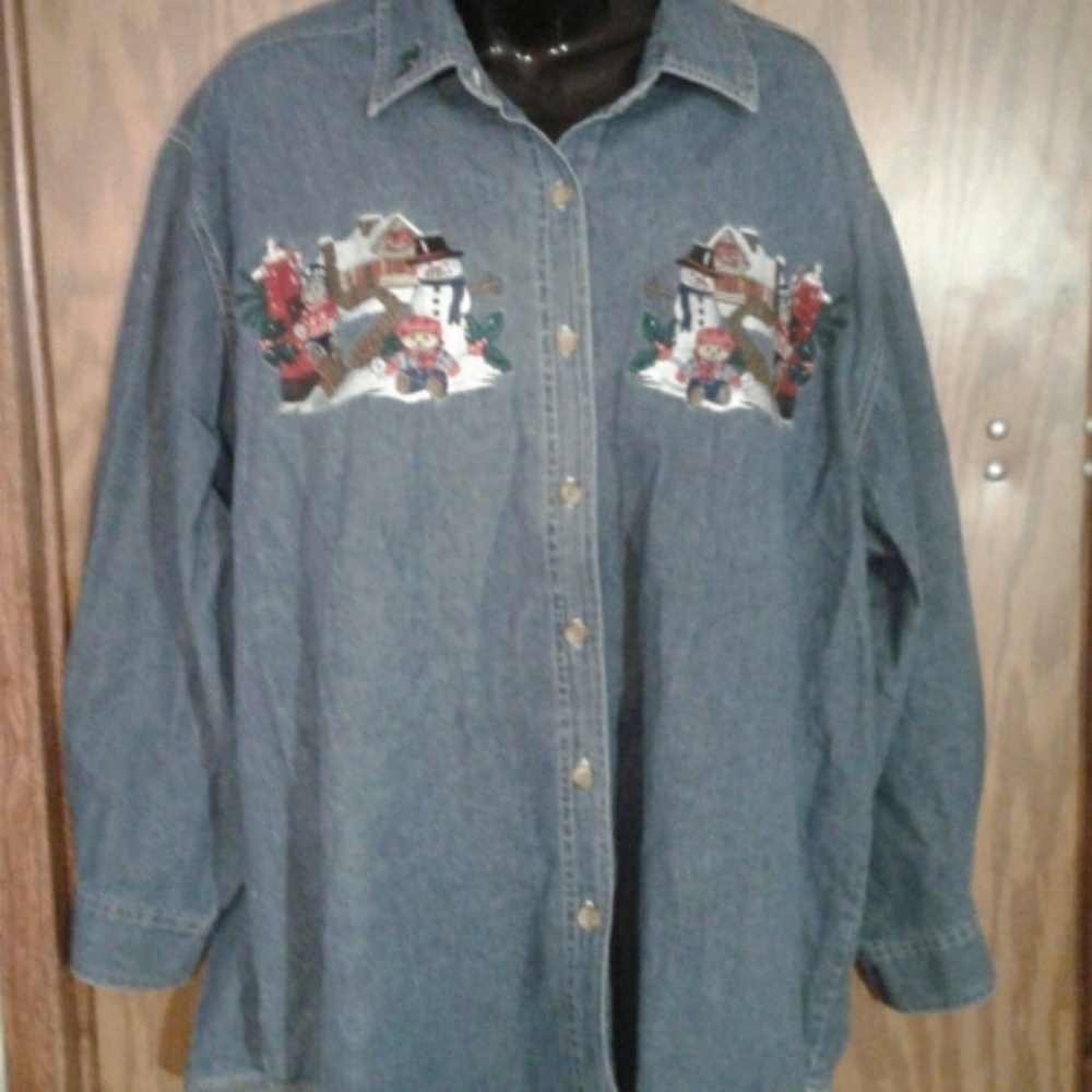 Bobbie Brook  Long Sleeve denim Shirt 18 W/20W (AH)